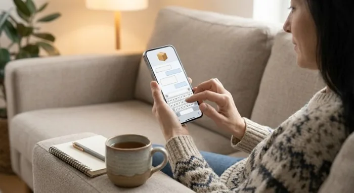 Buyer messaging an eBay seller from her phone to ask them to cancel a bid