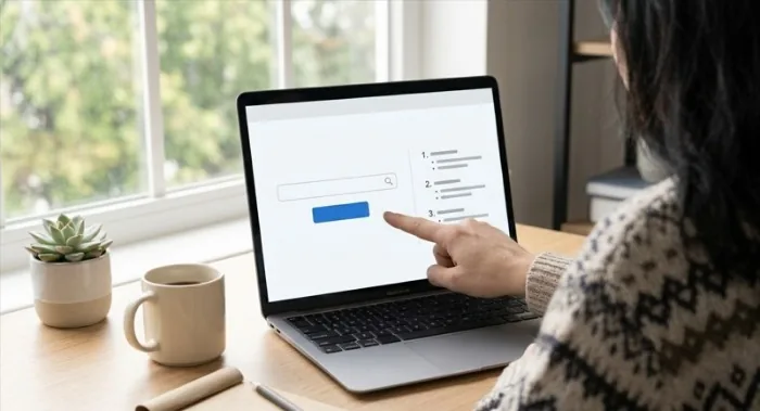 Buyer using the Help & Contact search on a laptop to follow the steps to retract an eBay bid